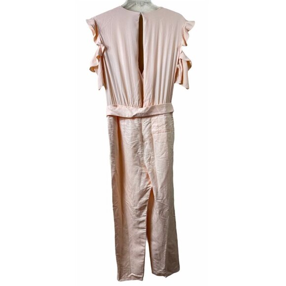 MAJE Piruize Cold-shoulder Crepe And Stretch-twill Jumpsuit In Mandarine Sz 40 - Picture 5 of 9